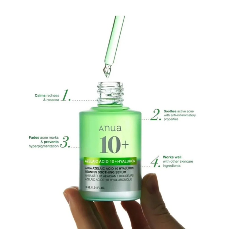 سرم آنوا مدل Azelaic Acid 10% + Hyaluron حجم 30 میلی لیتر