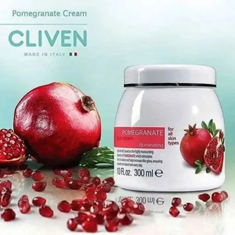 کرم صورت آبرسان و شفاف کننده کلیون مدل Pomegranate Juice Face Cream حجم 300میلی لیتر