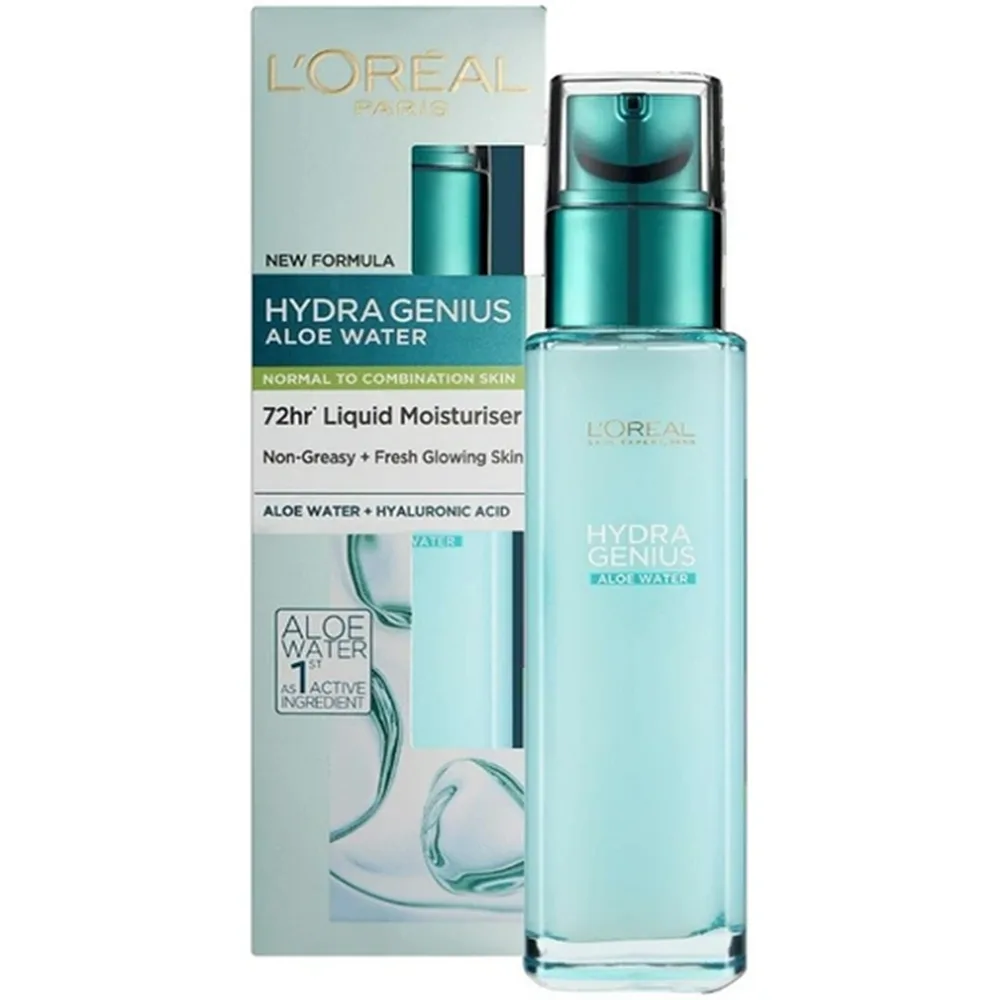 سرم آبرسان لورال l’oreal هیدرا جنیوس  پوست چرب و مختلط 70 میل