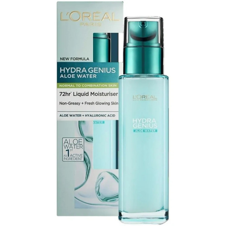 سرم آبرسان لورال l’oreal هیدرا جنیوس پوست چرب و مختلط 70 میل