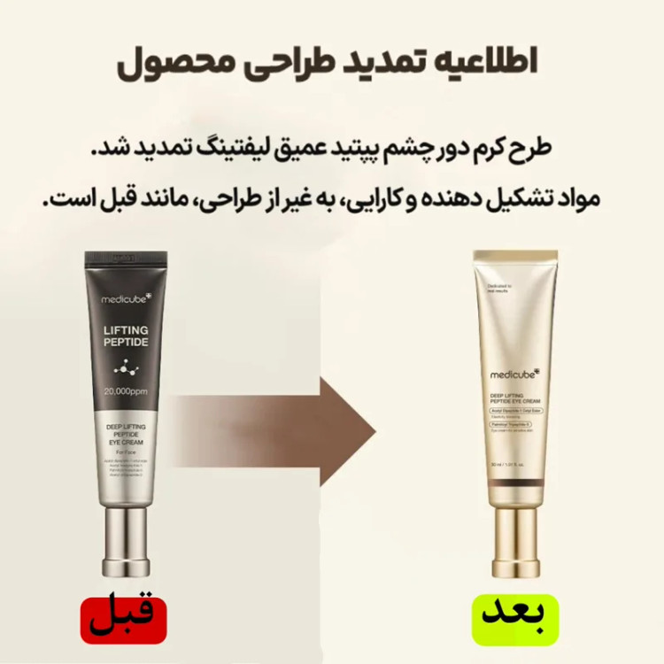 کرم دور چشم جوانساز لیفتینگ پپتاید مدی کیوب 30 میلی لیتر