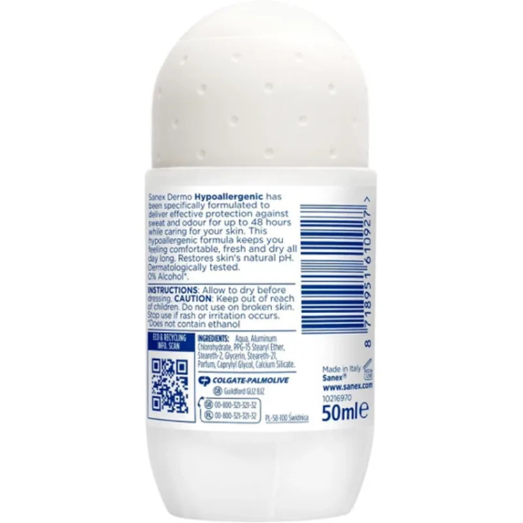 مام رول ضد تعریق سانکس مدل Dermo Hypoallergenic حجم 50 میل